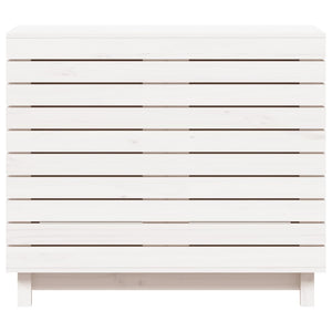 Laundry basket white 88.5x44x76 cm solid pine wood