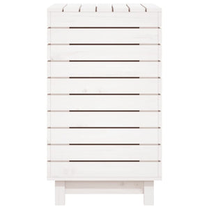 Laundry basket white 88.5x44x76 cm solid pine wood