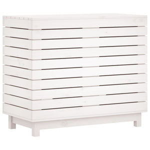 Laundry basket white 88.5x44x76 cm solid pine wood