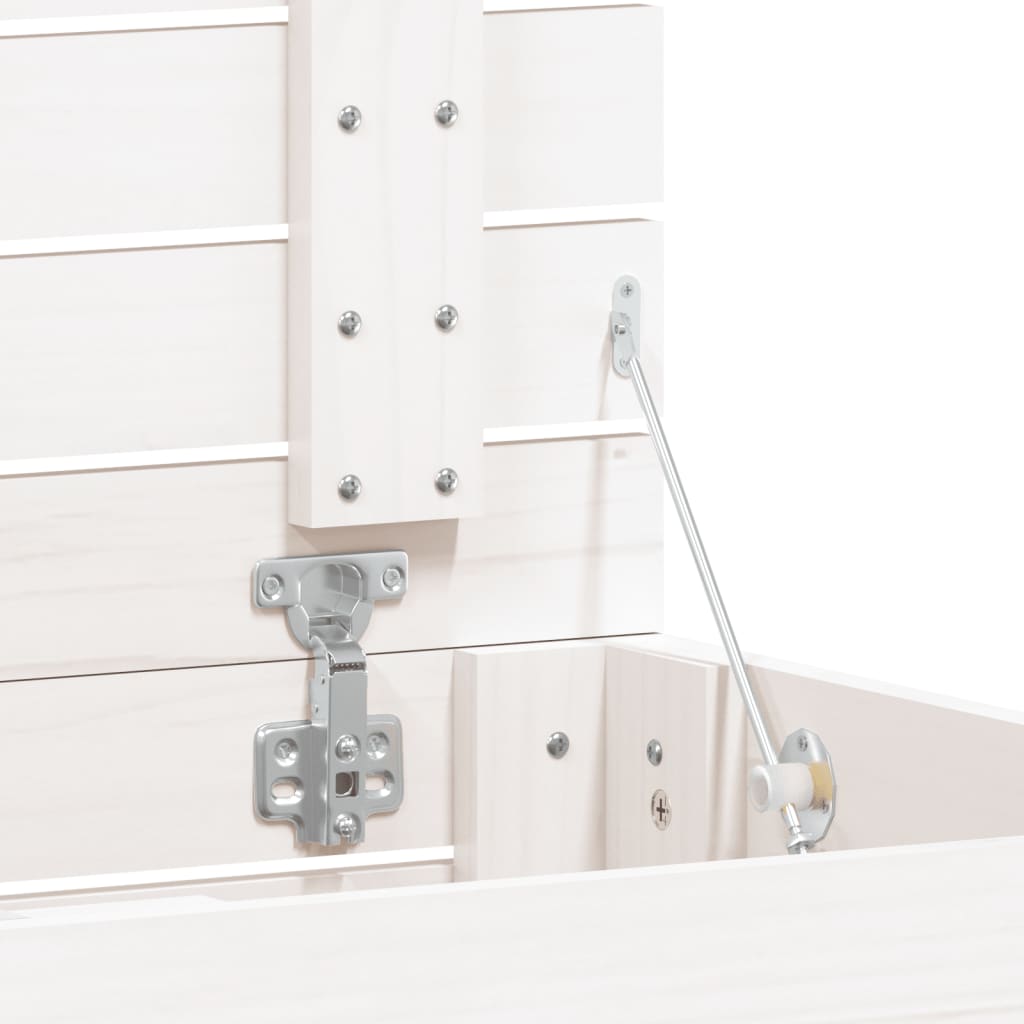 Laundry basket white 88.5x44x76 cm solid pine wood