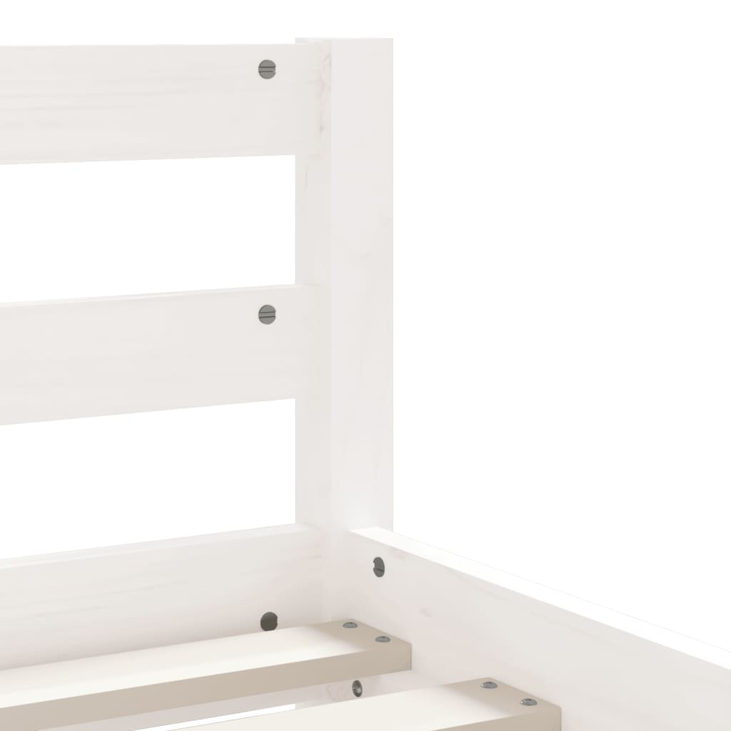 Children's bed frame with drawers white 90x200 cm solid pine wood