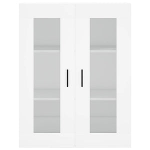 Highboard hvit 69,5x34x180 cm konstruert tre