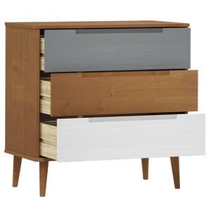 Chest of drawers MOLDE brown 80x40x80 cm solid pine wood