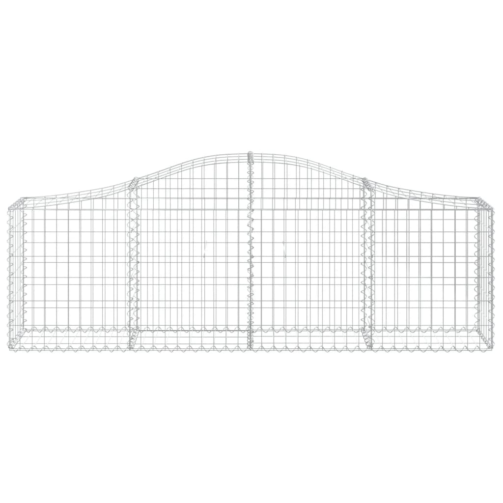 Gabion baskets curved 8 pcs 200x30x60/80 cm galvanized iron