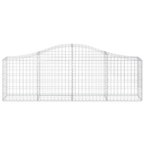 Gabion baskets curved 8 pcs 200x30x60/80 cm galvanized iron