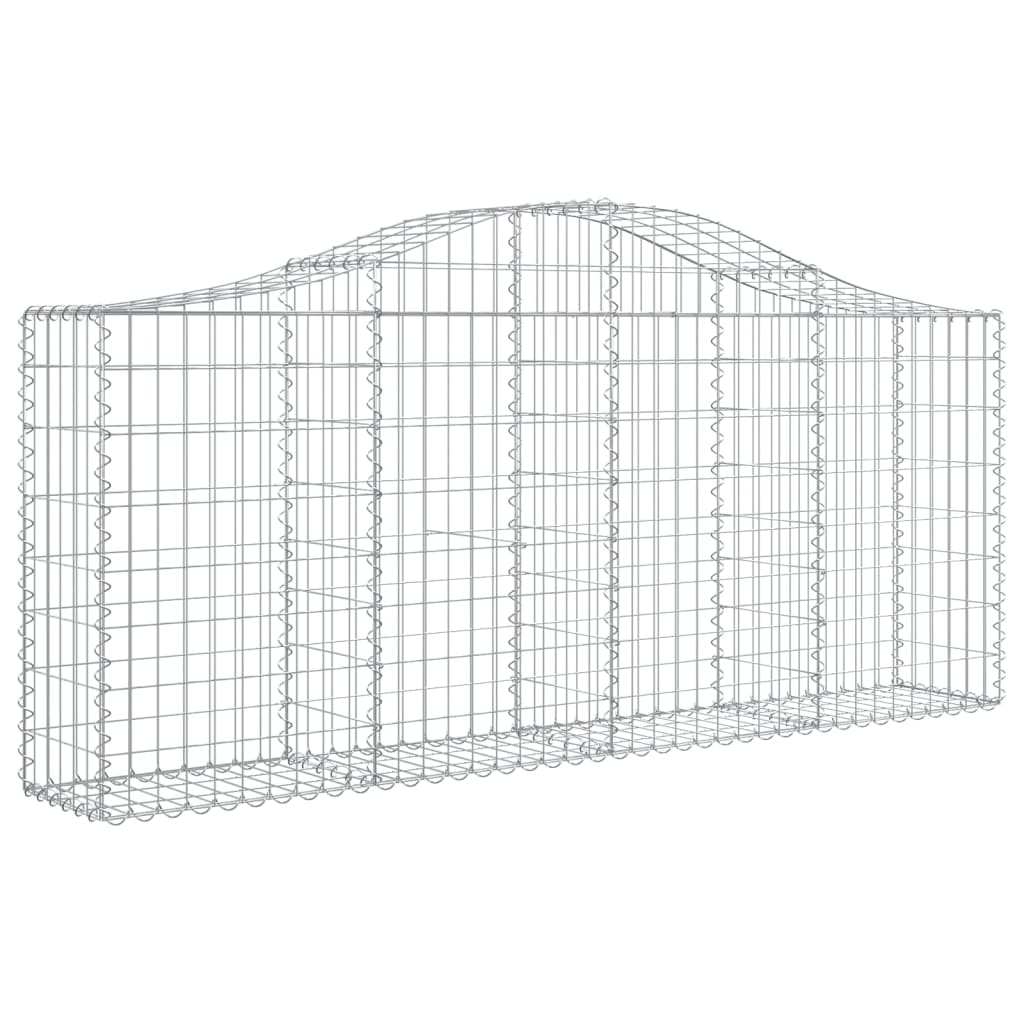 Gabion baskets curved 14 pcs 200x30x80/100 cm galvanized iron