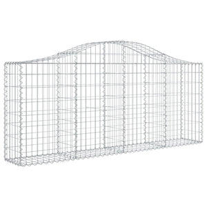 Gabion baskets curved 14 pcs 200x30x80/100 cm galvanized iron