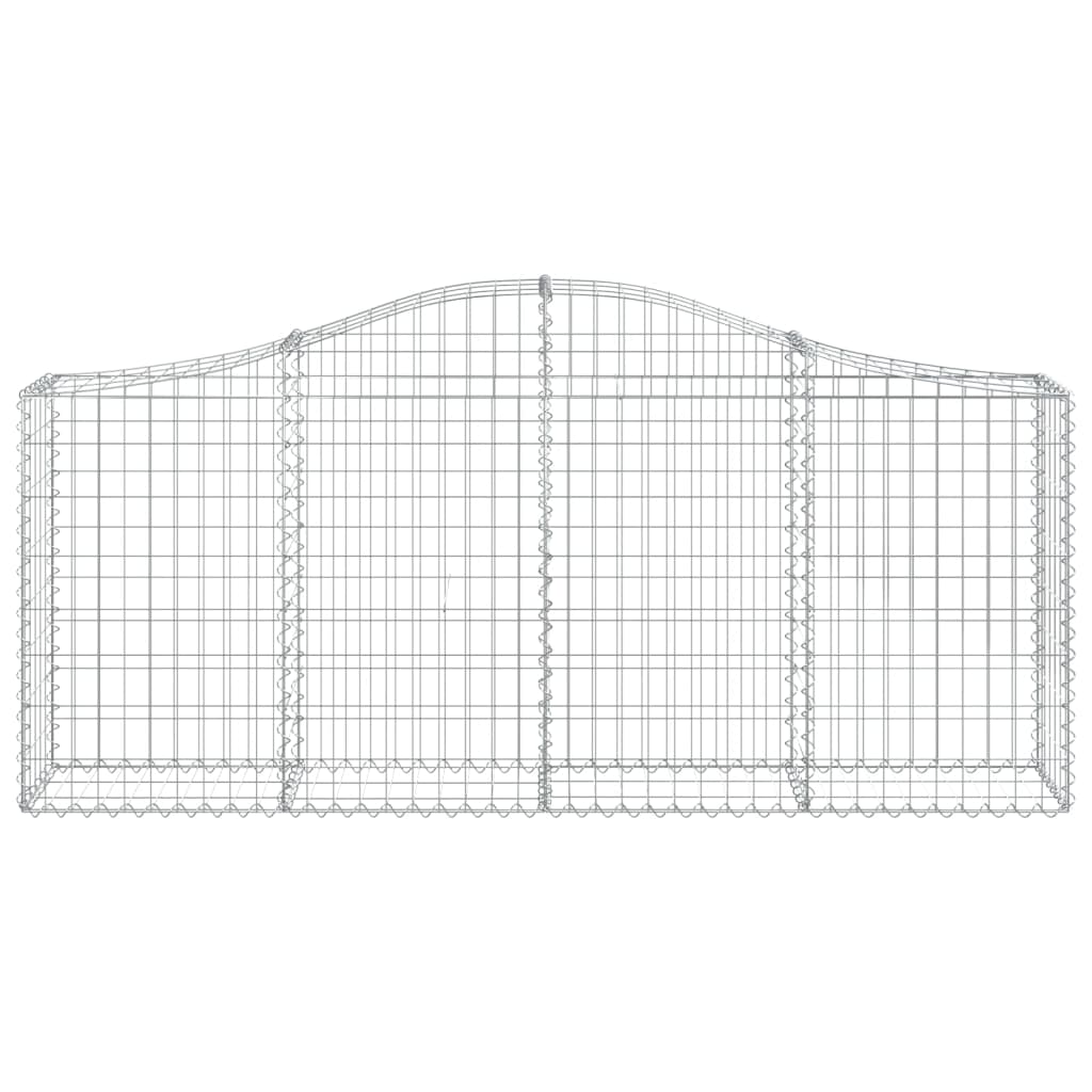 Gabion baskets curved 14 pcs 200x30x80/100 cm galvanized iron