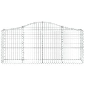 Gabion baskets curved 14 pcs 200x30x80/100 cm galvanized iron
