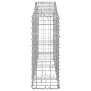 Gabion baskets curved 14 pcs 200x30x80/100 cm galvanized iron