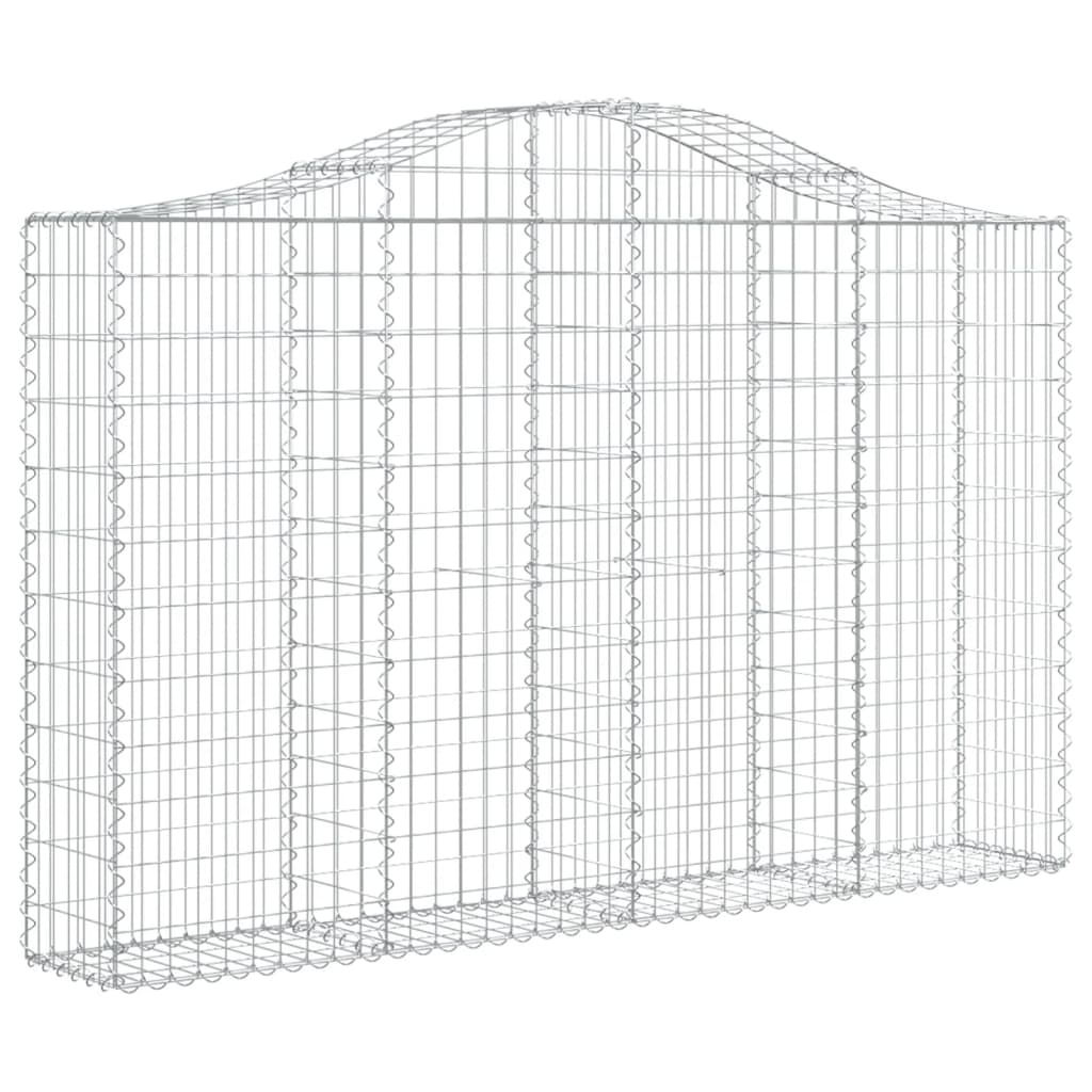 Gabion baskets curved 8 pcs 200x30x120/140 cm galvanized iron