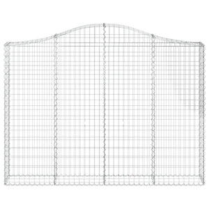 Gabion baskets curved 6 pcs 200x30x140/160 cm galvanized iron