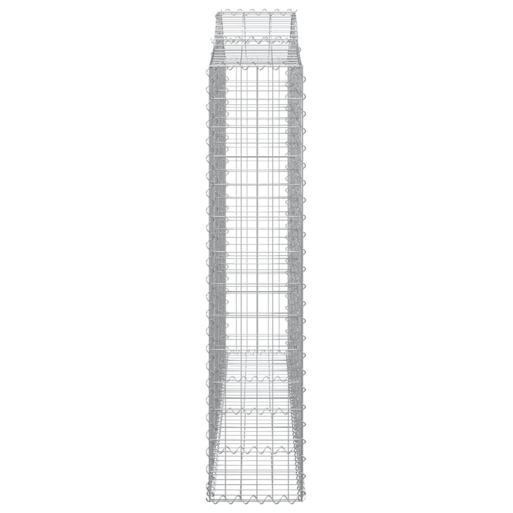 Gabion baskets curved 6 pcs 200x30x140/160 cm galvanized iron