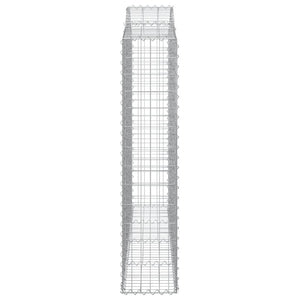 Gabion baskets curved 6 pcs 200x30x140/160 cm galvanized iron