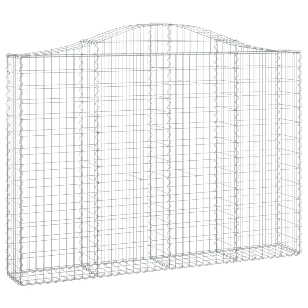 Gabion baskets curved 7 pcs 200x30x140/160 cm galvanized iron