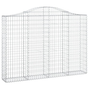Gabion baskets curved 7 pcs 200x30x140/160 cm galvanized iron