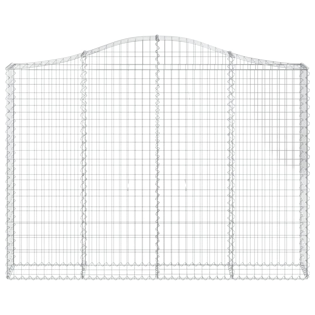 Gabion baskets curved 7 pcs 200x30x140/160 cm galvanized iron