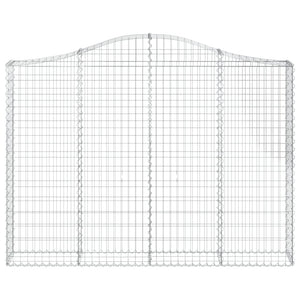 Gabion baskets curved 7 pcs 200x30x140/160 cm galvanized iron