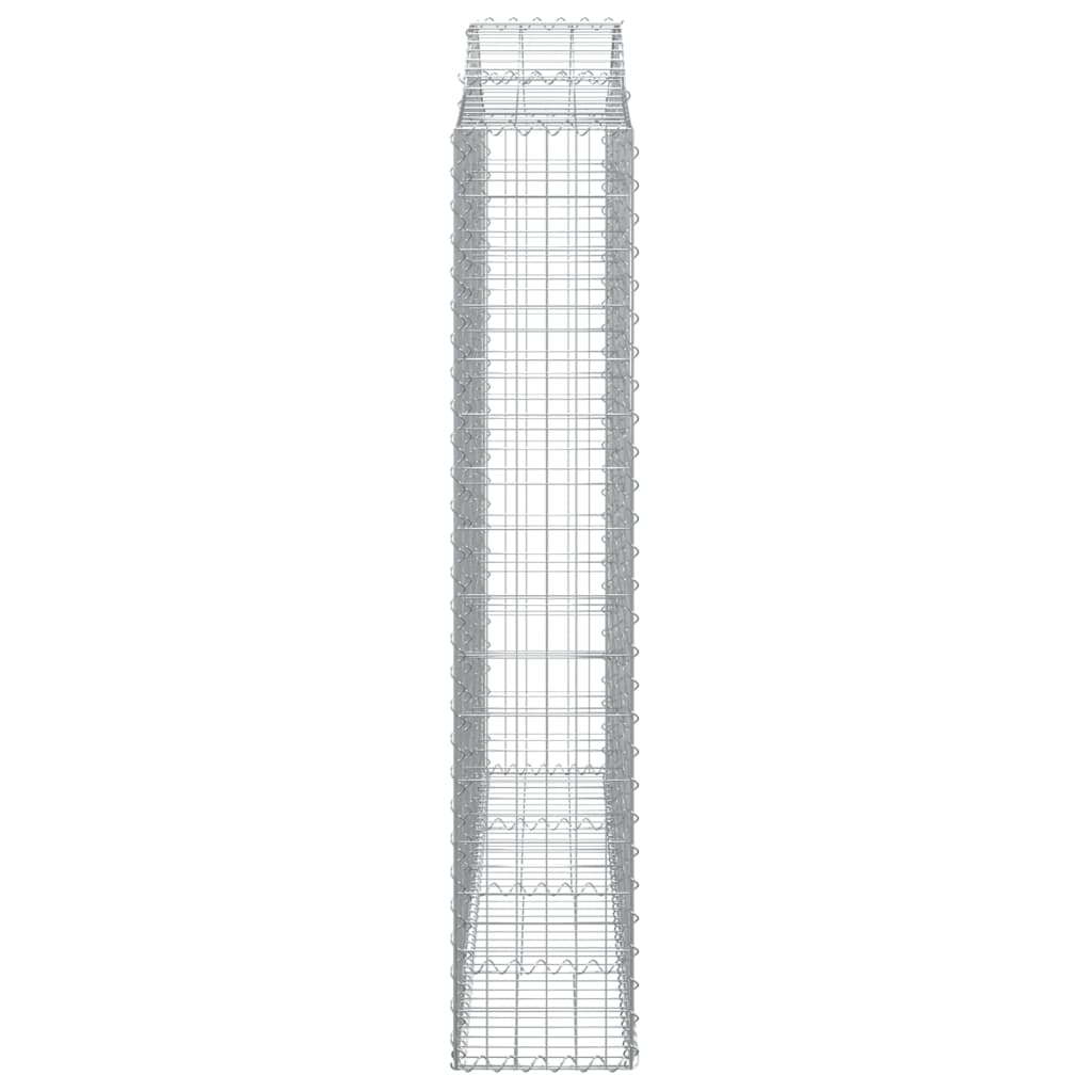 Gabion baskets curved 3 pcs 200x30x160/180 cm galvanized iron