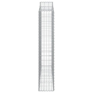 Gabion baskets curved 3 pcs 200x30x160/180 cm galvanized iron