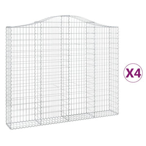 Gabion baskets curved 4 pcs 200x30x160/180 cm galvanized iron