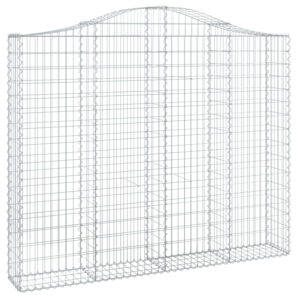 Gabion baskets curved 4 pcs 200x30x160/180 cm galvanized iron