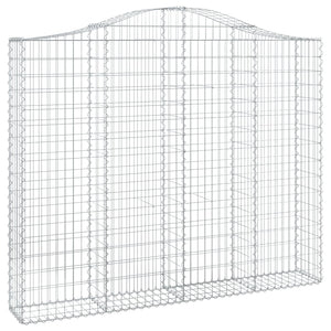 Gabion baskets curved 4 pcs 200x30x160/180 cm galvanized iron