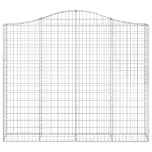 Gabion baskets curved 4 pcs 200x30x160/180 cm galvanized iron