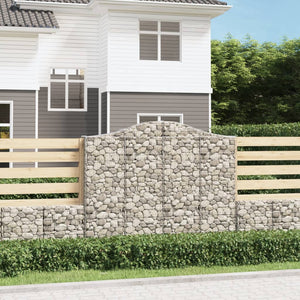 Gabion baskets curved 4 pcs 200x30x160/180 cm galvanized iron