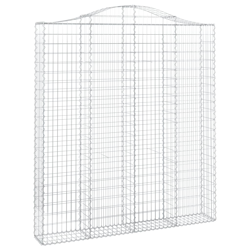 Gabion baskets curved 3 pcs 200x30x220/240 cm galvanized iron