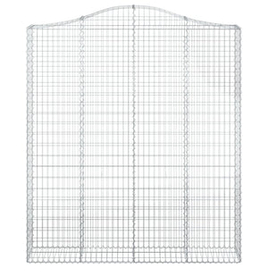 Gabion baskets curved 3 pcs 200x30x220/240 cm galvanized iron