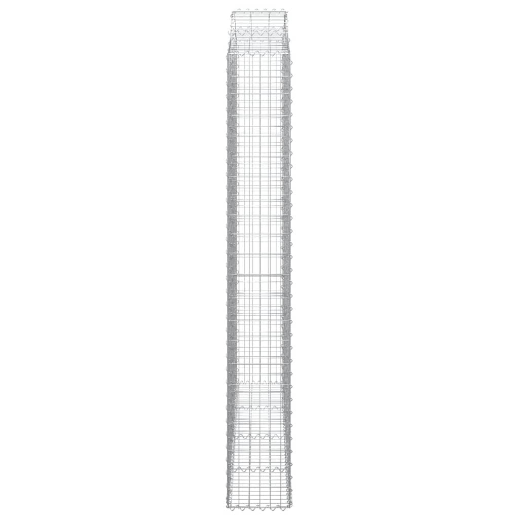 Gabion baskets curved 3 pcs 200x30x220/240 cm galvanized iron