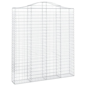 Gabion baskets curved 5 pcs 200x30x220/240 cm galvanized iron