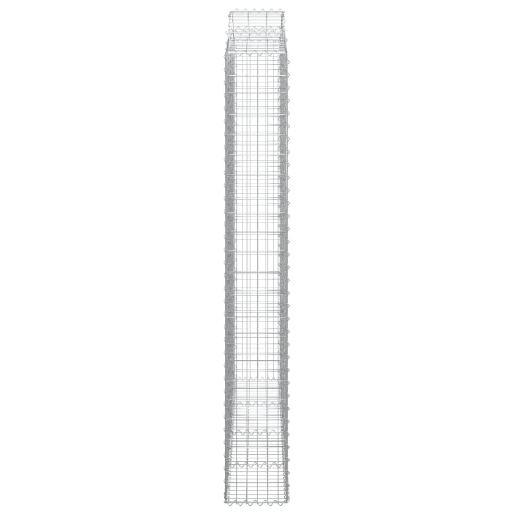 Gabion baskets curved 5 pcs 200x30x220/240 cm galvanized iron
