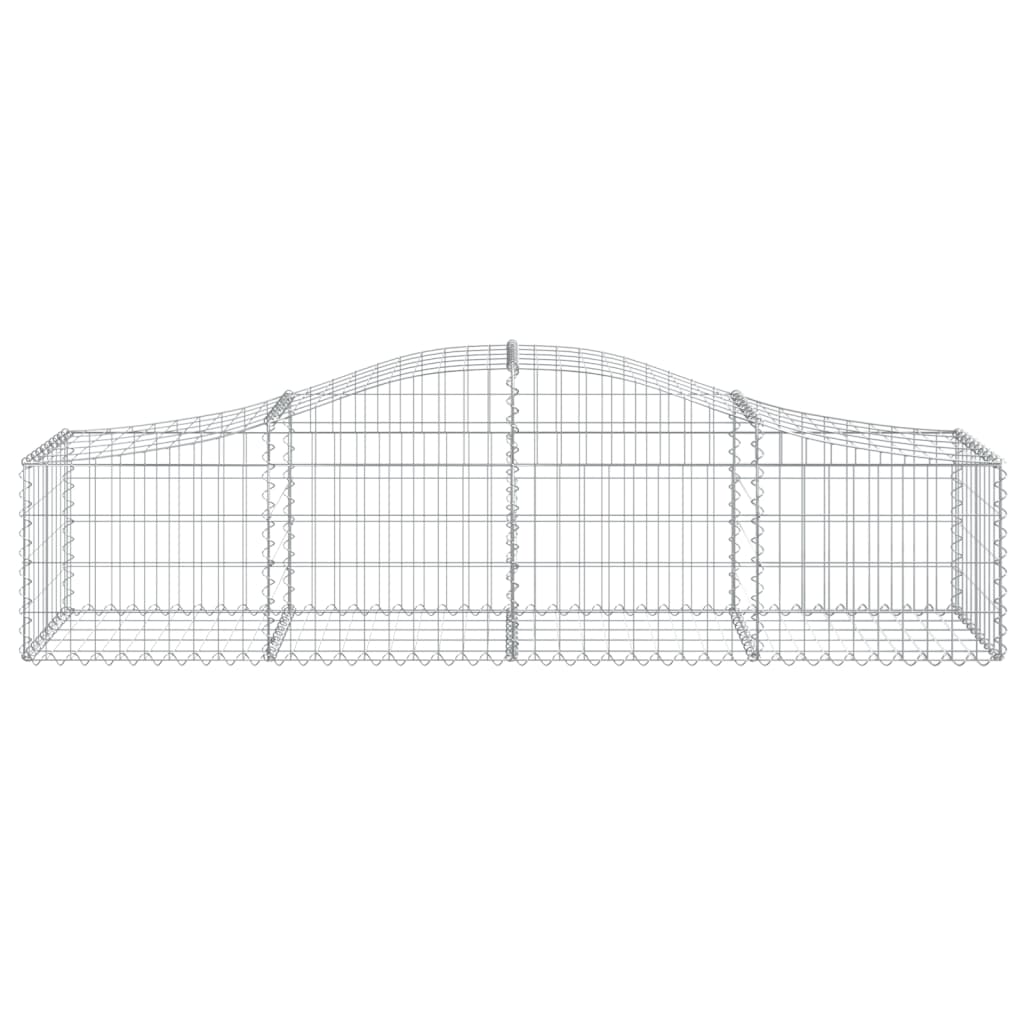 Gabion baskets curved 10 pcs 200x50x40/60 cm galvanized iron