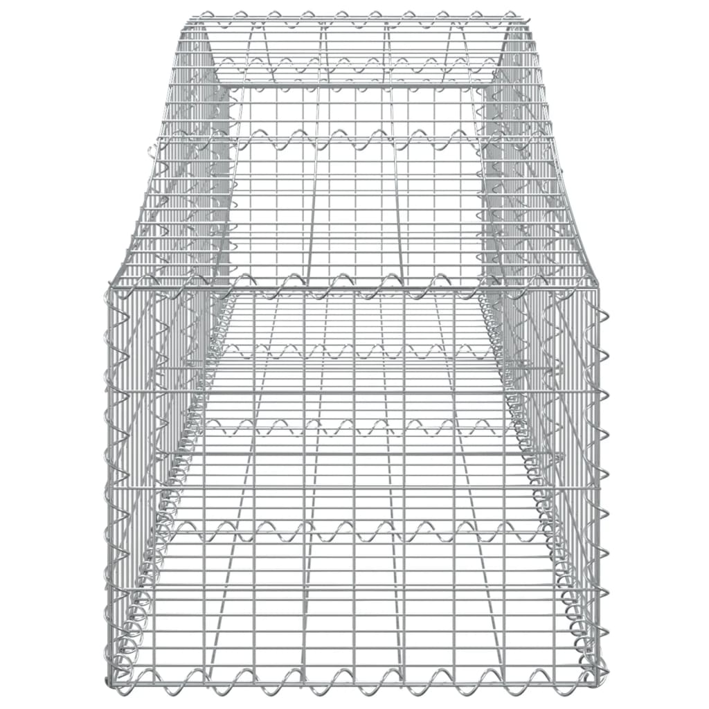 Gabion baskets curved 10 pcs 200x50x40/60 cm galvanized iron