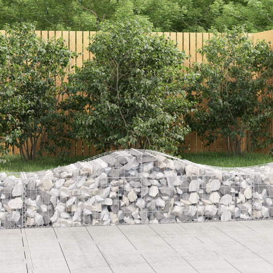 Gabion baskets curved 10 pcs 200x50x40/60 cm galvanized iron