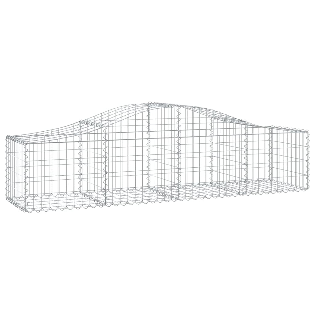 Gabion baskets curved 11 pcs 200x50x40/60 cm galvanized iron