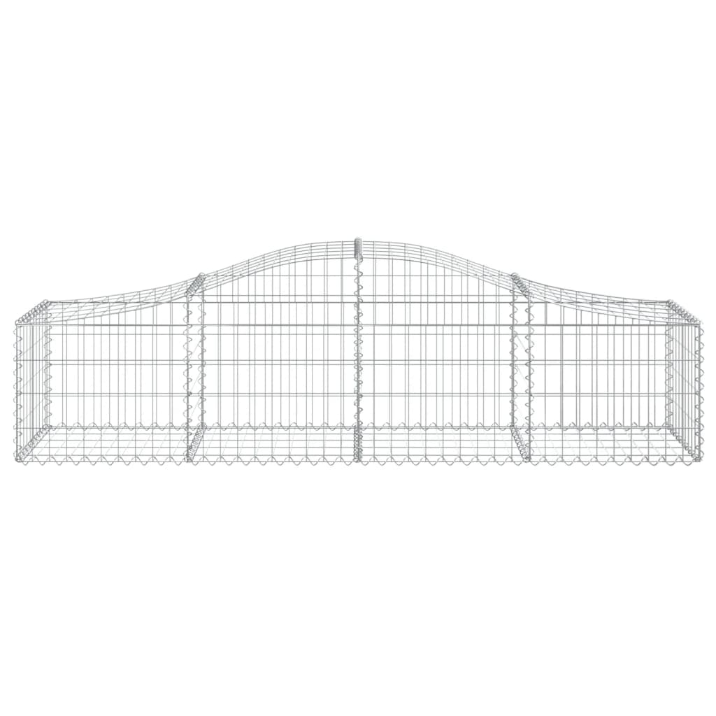 Gabion baskets curved 11 pcs 200x50x40/60 cm galvanized iron
