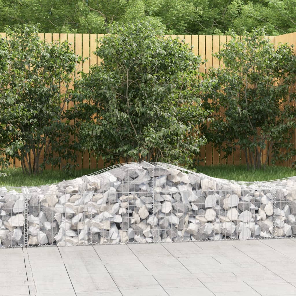 Gabion baskets curved 11 pcs 200x50x40/60 cm galvanized iron