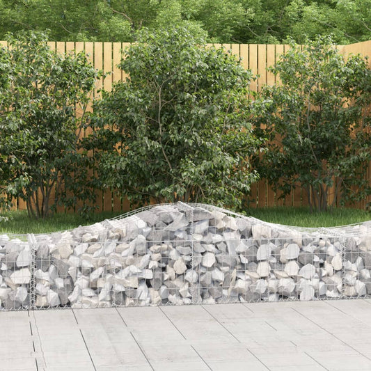 Gabion baskets curved 11 pcs 200x50x40/60 cm galvanized iron
