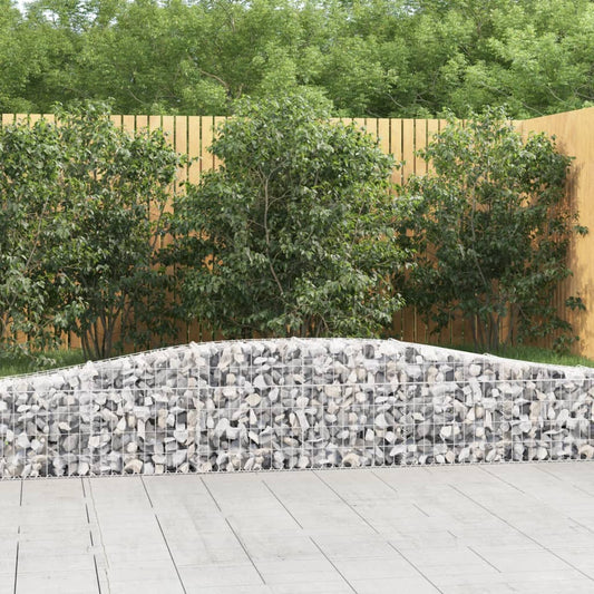 Gabion baskets curved 5 pcs 400x30x40/60 cm galvanized iron