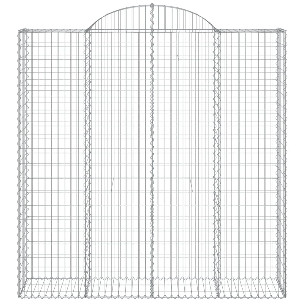 Gabion baskets curved 4 pcs 200x50x200/220 cm galvanized iron