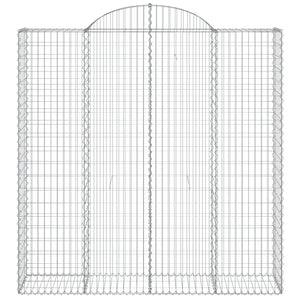 Gabion baskets curved 4 pcs 200x50x200/220 cm galvanized iron