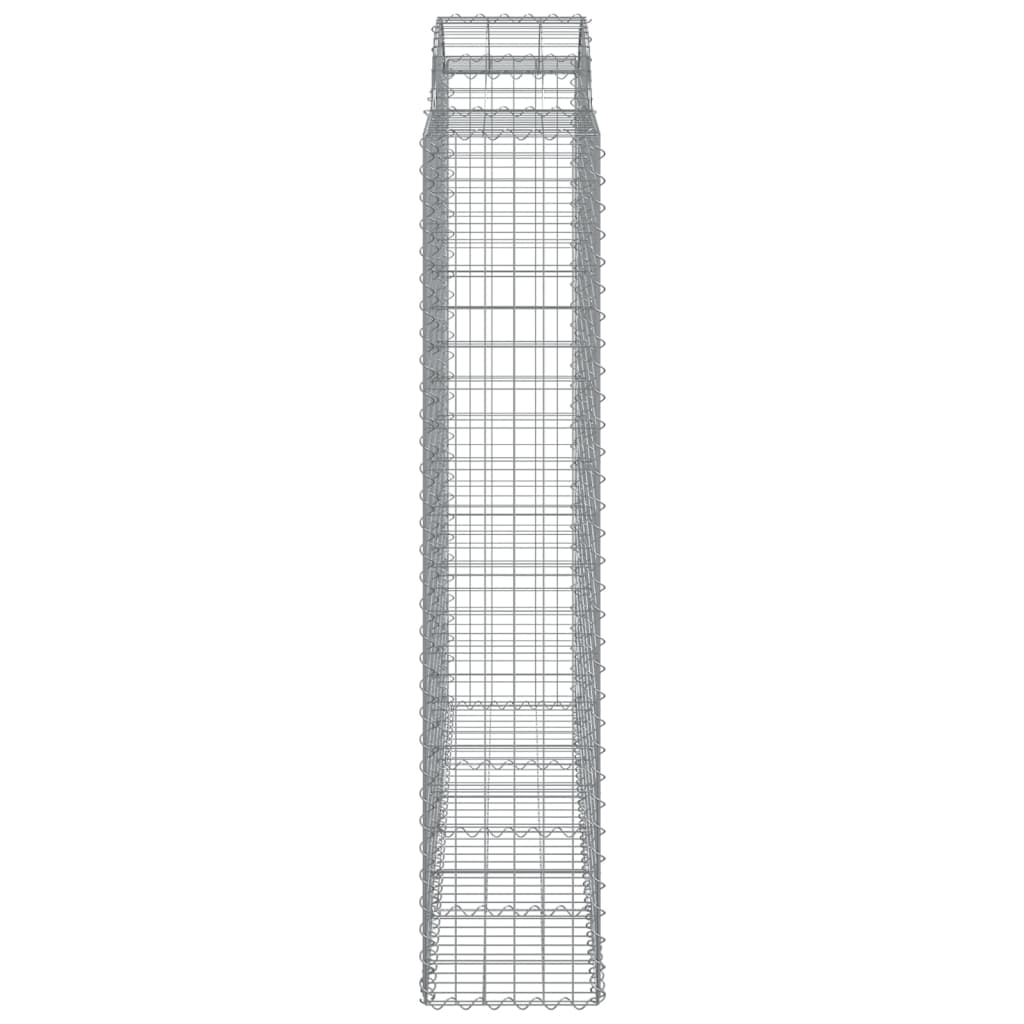 Gabion baskets curved 4 pcs 200x50x200/220 cm galvanized iron