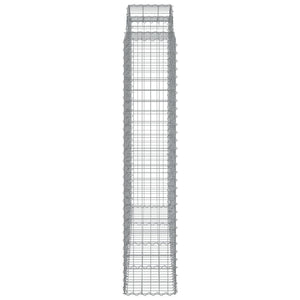 Gabion baskets curved 4 pcs 200x50x200/220 cm galvanized iron