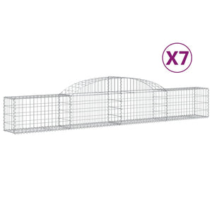 Gabion baskets curved 7 pcs 300x30x40/60 cm galvanized iron