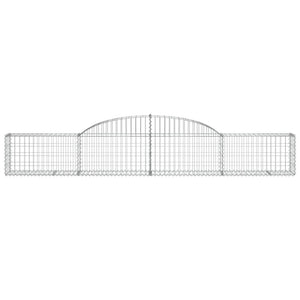 Gabion baskets curved 7 pcs 300x30x40/60 cm galvanized iron
