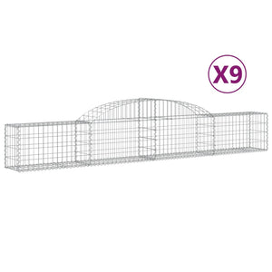 Gabion baskets curved 9 pcs 300x30x40/60 cm galvanized iron