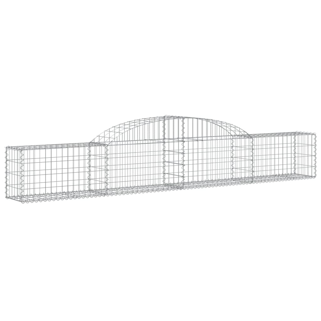 Gabion baskets curved 10 pcs 300x30x40/60 cm galvanized iron